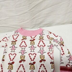 Hanna Andersson Dr Seuss‎ Pajama Top Kids 4 Pink Cindy Lou Who Striped Organic